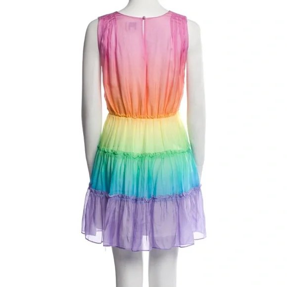 Cami NYC Egle Rainbow Silk Tiered Mini Dress XS - Picture 2 of 4